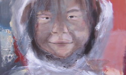 Portrait d'un jeune inuit - Technique mixte sur toile - 73 cm x 60 cm